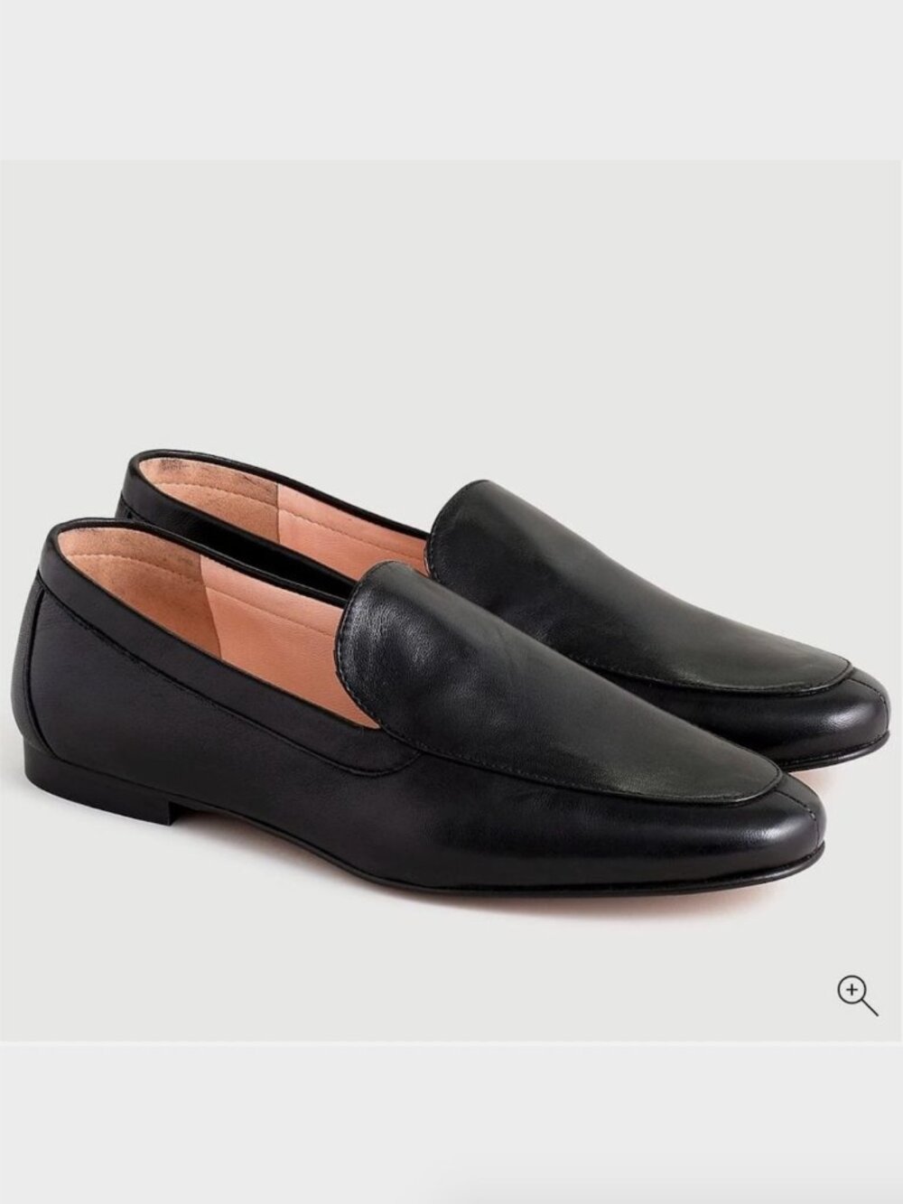 J. Crew Black Leather Slip-On Loafers